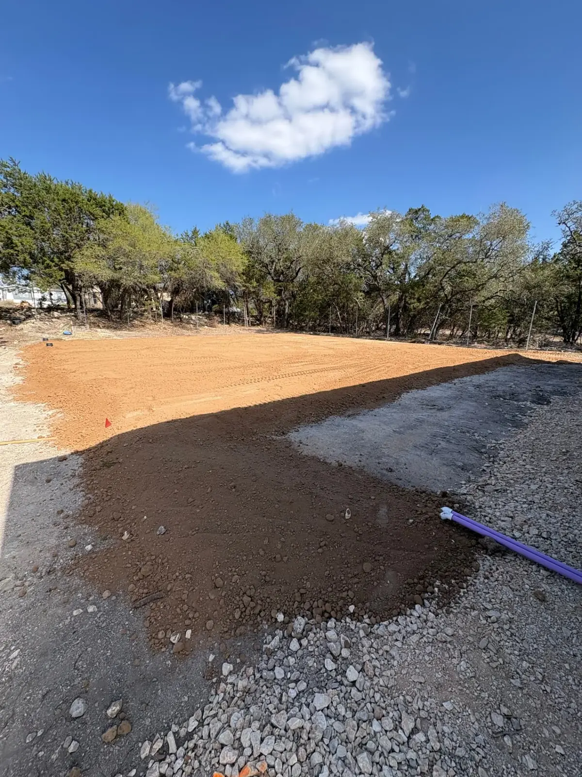 Finished graded dispersal field ready for final cover